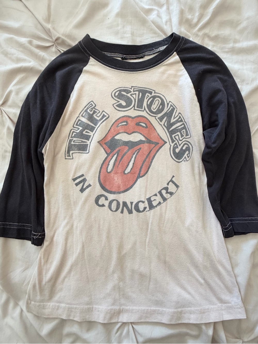 Rolling Stones Graphic Tee Size Small Vintage Style Band Quarter Sleeve